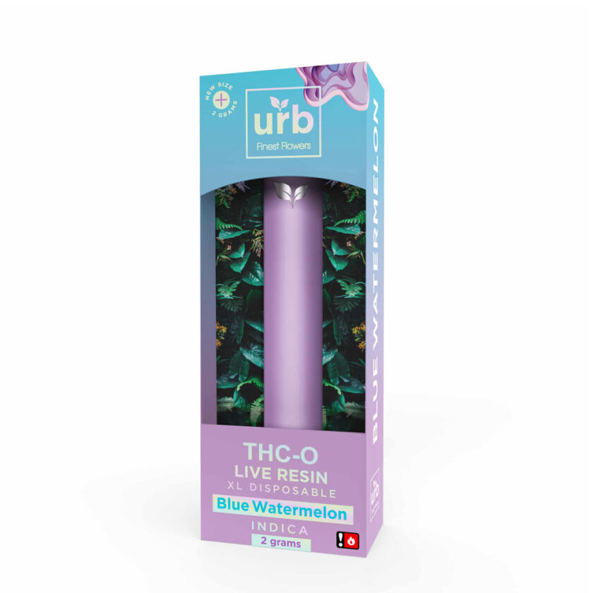 Urb Blue Watermelon Indica Live Resin THCO 2 Gram XL Disposable