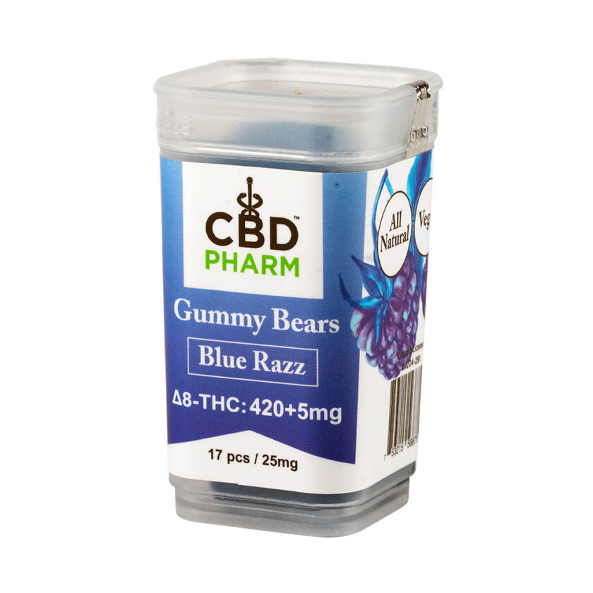 CBD Pharm- Blue Razz Delta 8 Gummy Bears (420+5mg)
