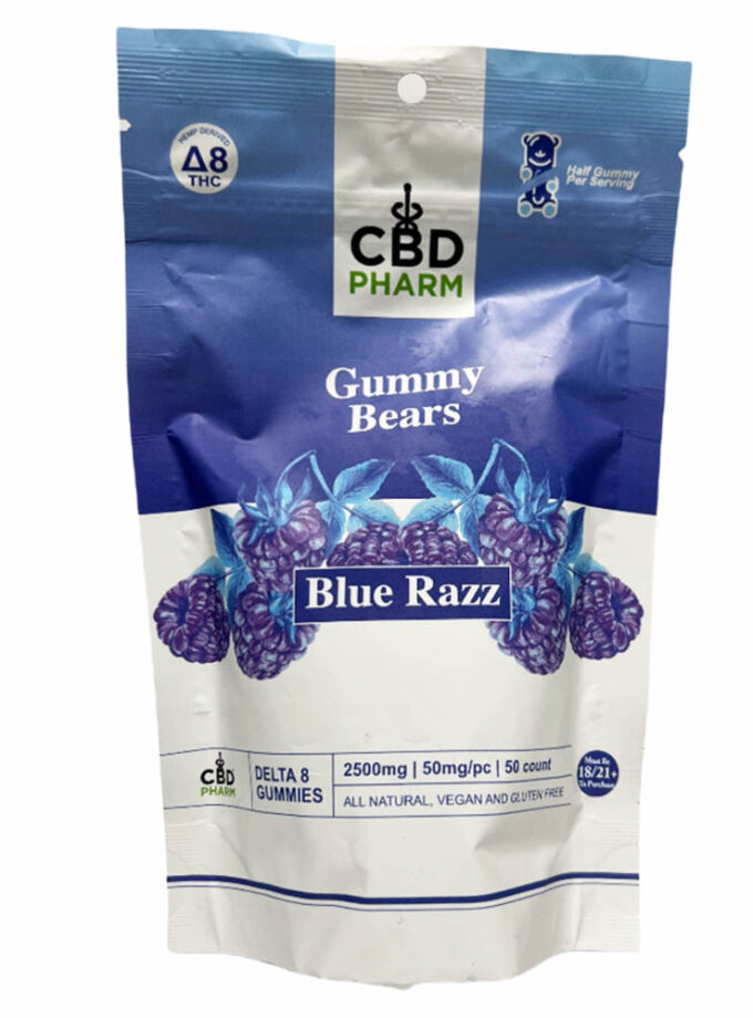 CBD Pharm Blue Razz Delta 8 & 10 THC Gummies (2500mg)