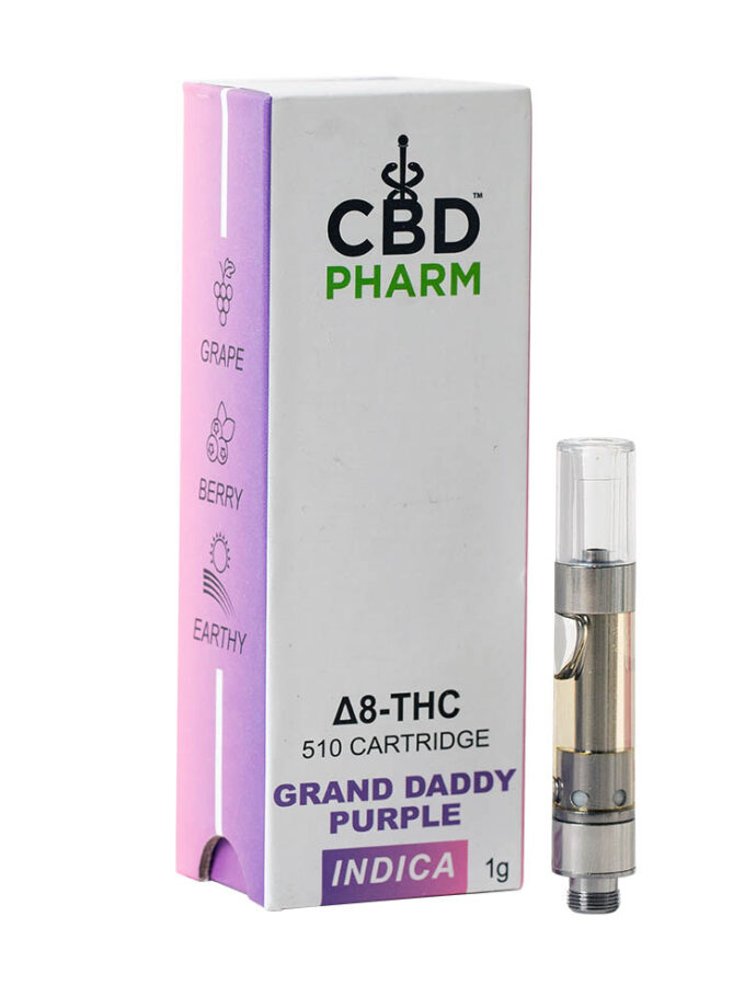 CBD Pharm- Grand Daddy Purple Indica Delta 8 Cartridge