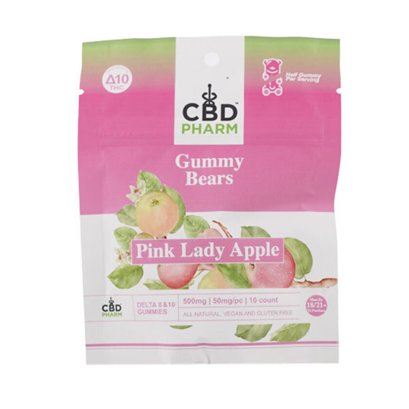 CBD Pharm Pink Lady Apple Delta 8 & 10 THC Gummies (500mg)