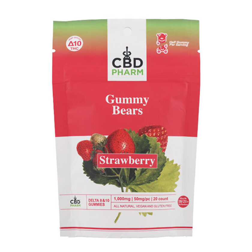 CBD Pharm Strawberry Delta 8 & 10 THC Gummies (1000mg)