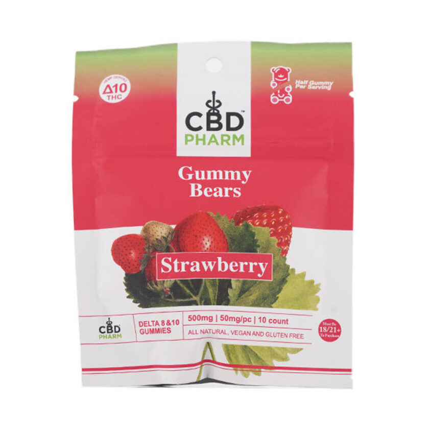 CBD Pharm Strawberry Delta 8 & 10 THC Gummies (500mg)