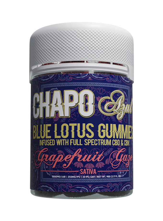 Chapo Azul Blue Lotus Vegan Gummies Grapefruit Gaze Sativa 250mg 20 Count