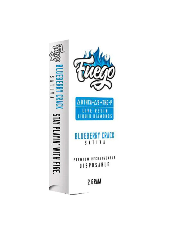 Fuego Live Resin Blueberry Crack Sativa THC-A P D9 Cartridge