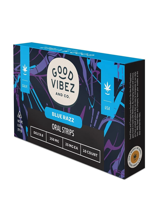 Good Vibez Blue Razz THC-P D8 Oral Strips