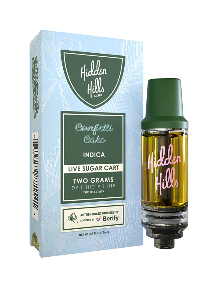 Hidden Hills Rizz Blend Live Sugar Cartridge Confetti Cake Indica 2g