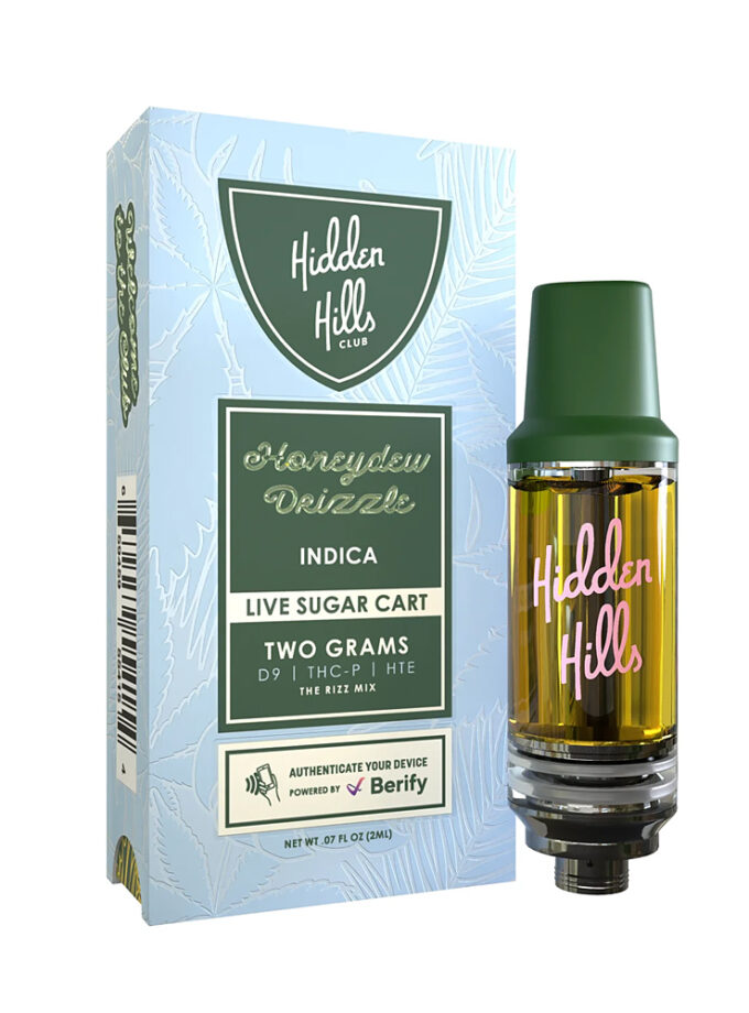 Hidden Hills Rizz Blend Live Sugar Cartridge Honeydew Drizzle Indica 2g