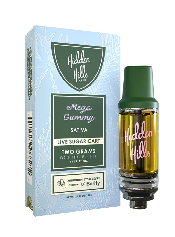 Hidden Hills Rizz Blend Live Sugar Cartridge Mega Gummy Sativa 2g