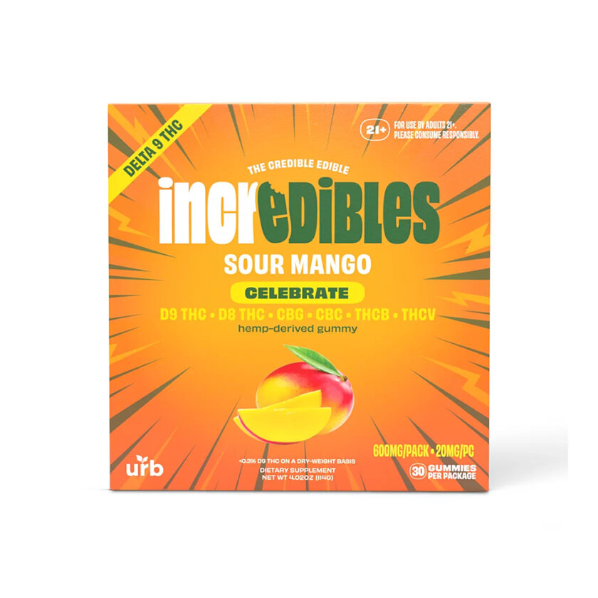 Incredibles Sour Mango 20mg Gummies