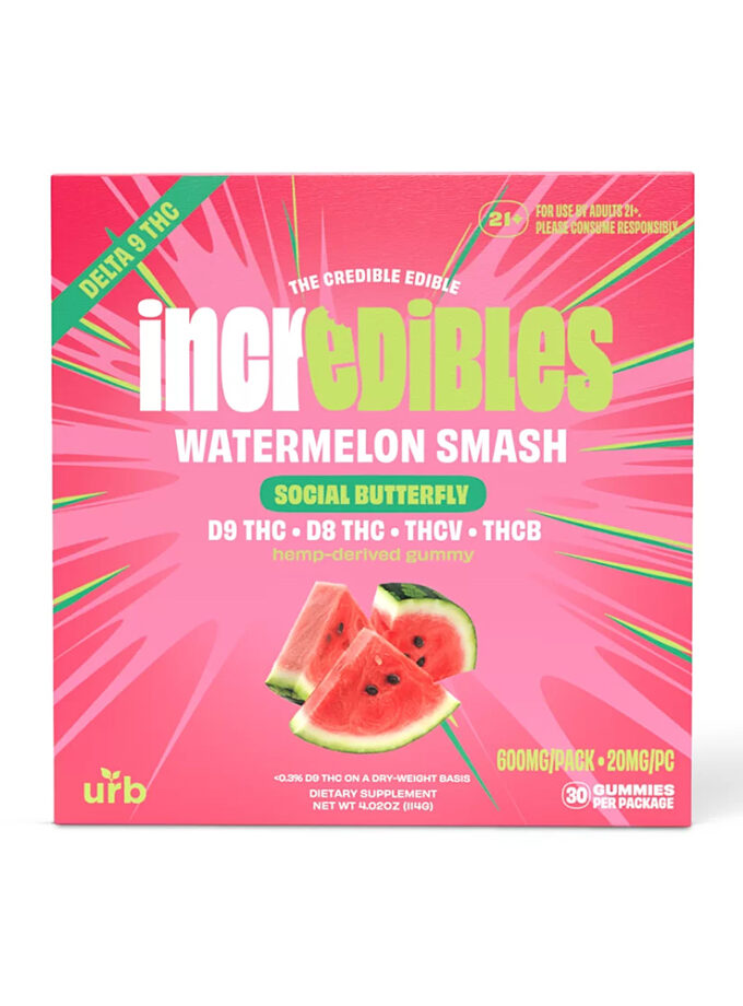 Incredibles Watermelon Smash 20mg Gummies