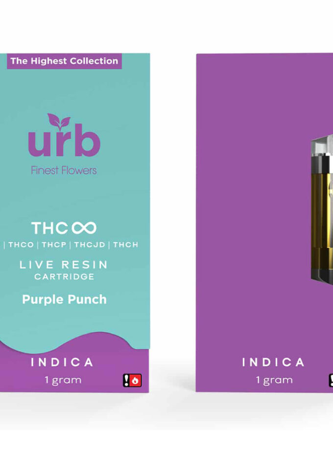URB THC Infinity Purple Punch Indica Live Resin 1 Gram Cartridge