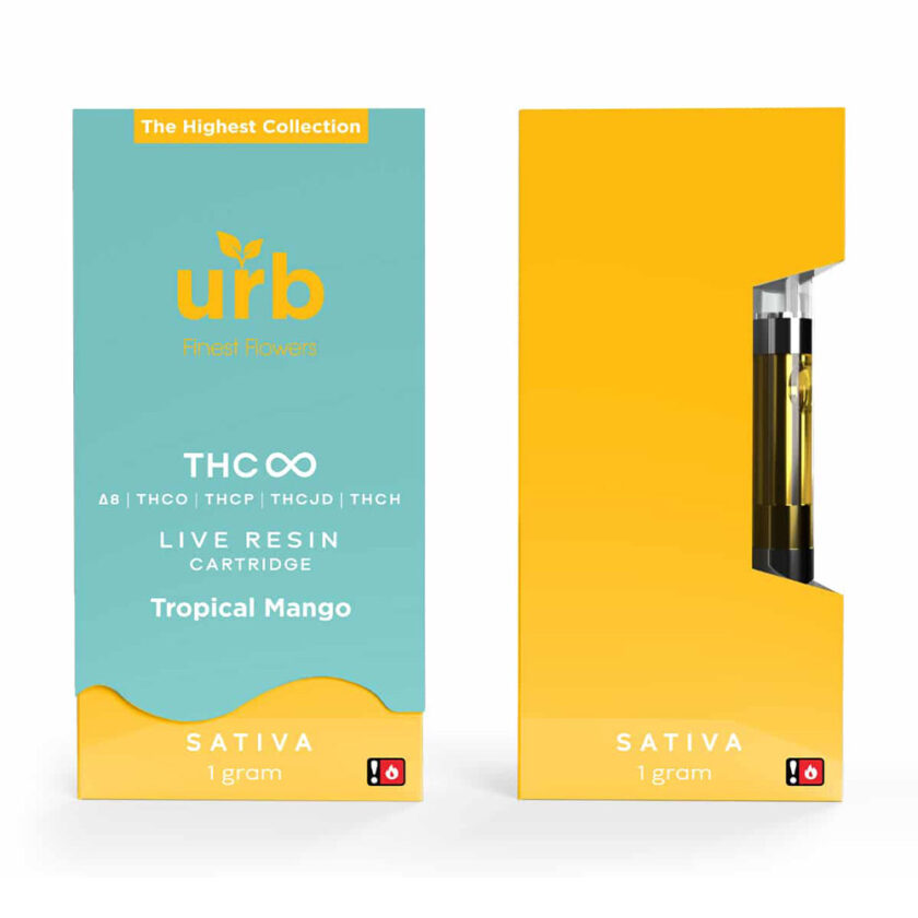 URB THC Infinity Tropical Mango Sativa Live Resin 1 Gram Cartridge