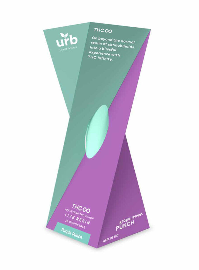 URB THC Infinity Purple Punch Indica Live Resin 2 Gram Disposable