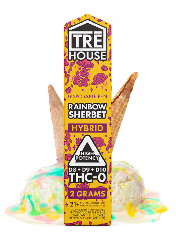Tre House Rainbow Sherbet (Hybrid) D8+D9+D10+THCO 2g Disposable