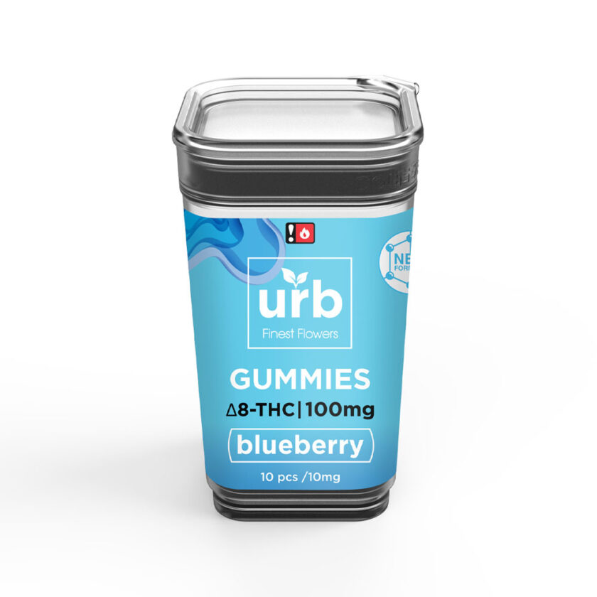 URB Blueberry Delta 8 Gummies - 10 Count, 100mg