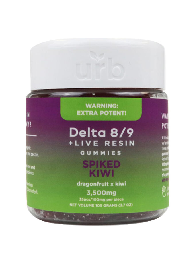 URB Delta 8 Delta 9 Spiked Kiwi Live Resin Gummies