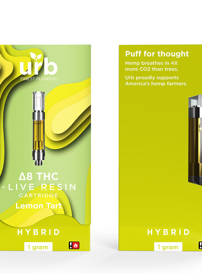 URB Delta 8 THC Lemon Tart Hybrid Live Resin 1 Gram Cartridge