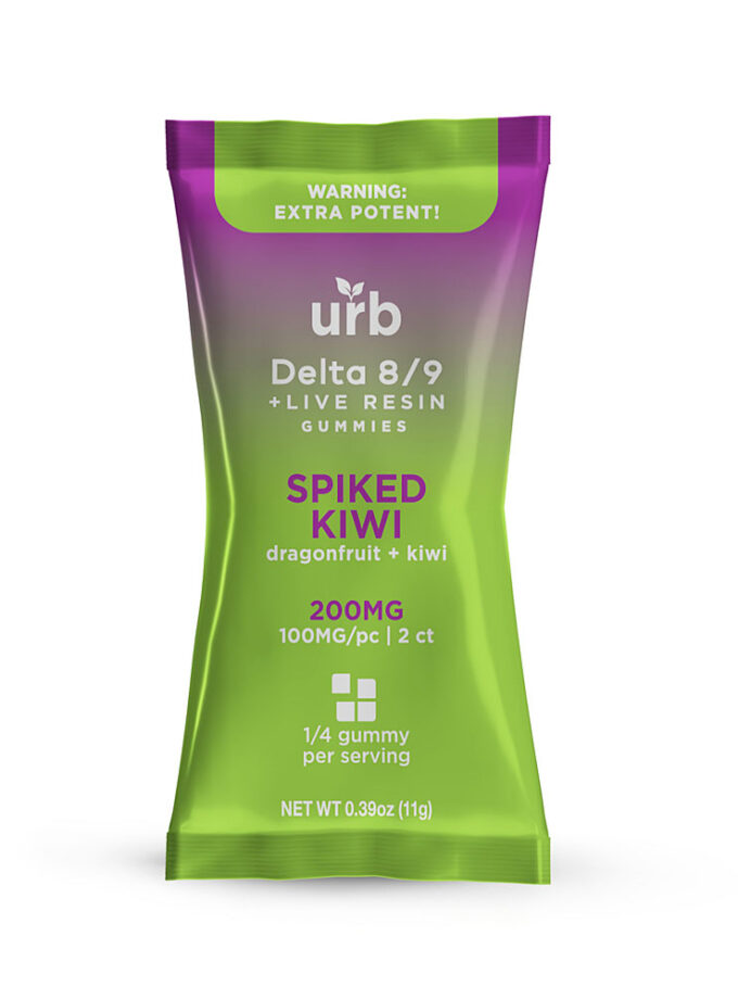 URB Finest Delta 8 Delta 9 Spiked Kiwi Live Resin Gummies