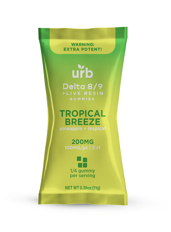 URB Finest Delta 8 Delta 9 Tropical Breeze Live Resin Gummies