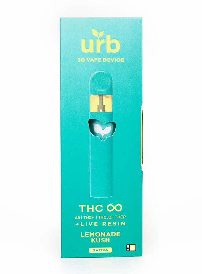 URB THC Infinity Lemonade Kush Sativa 3 Gram Disposable
