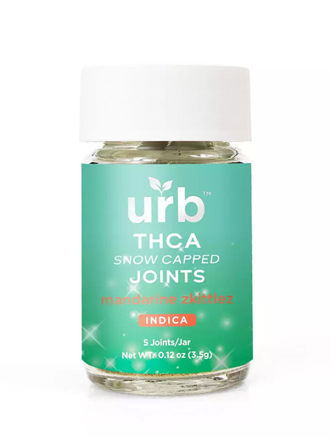 URB THCA Snow Capped Joints Mandarine Zkittlez Indica 3.5g 5 Count