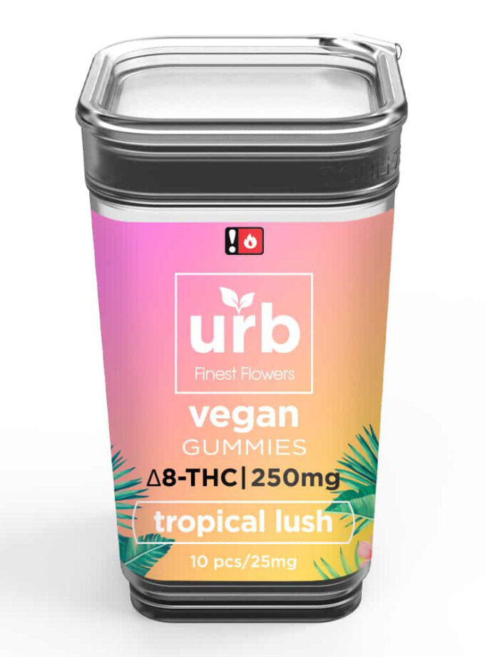 URB Tropical Lush Delta 8 Vegan Gummies - 10 Count, 250mg