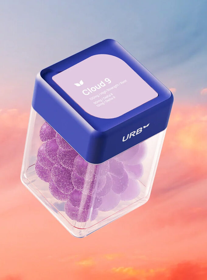 Urb Cloud 9 Skybites Vegan Gummies Knockout Punch Hybrid 100mg 30 Count