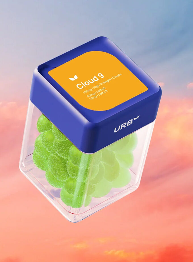 Urb Cloud 9 Skybites Vegan Gummies Prickly Pear Watermelon Indica 100mg 30 Count