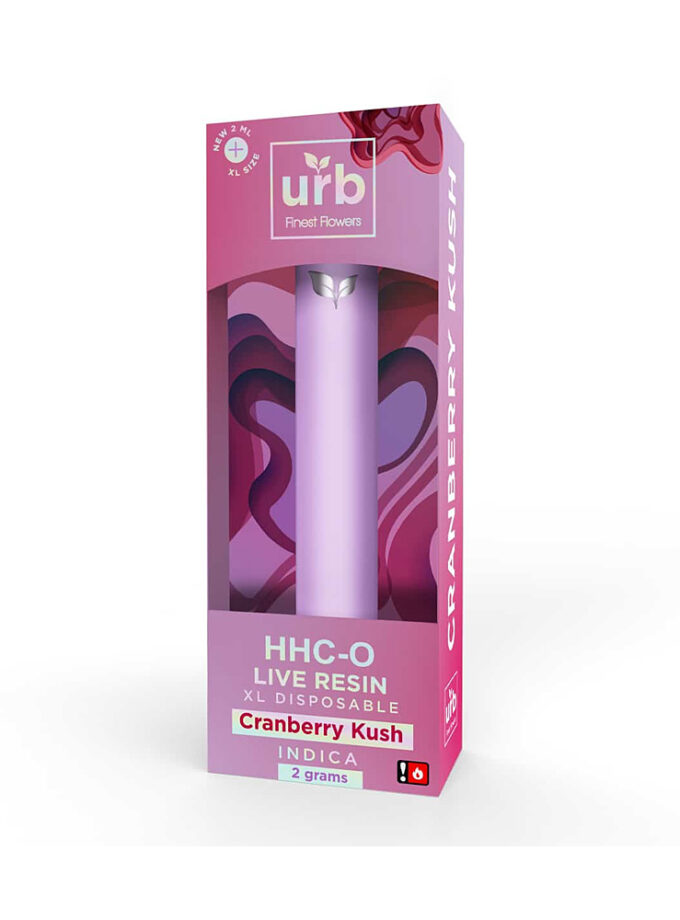 Urb Cranberry Kush Indica HHC-O Live Resin 2 Gram XL Disposable