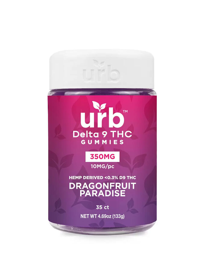 Urb Delta 9 THC Dragonfruit Paradise 10mg Vegan Gummies 35 Count