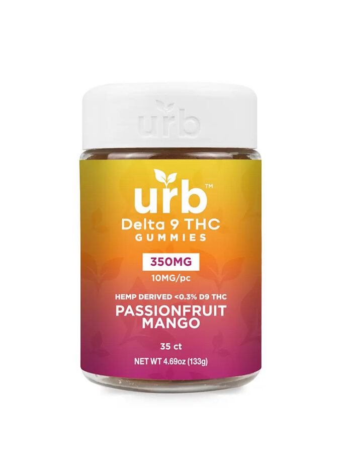 Urb Delta 9 THC Passionfruit Mango 10mg Vegan Gummies 35 Count