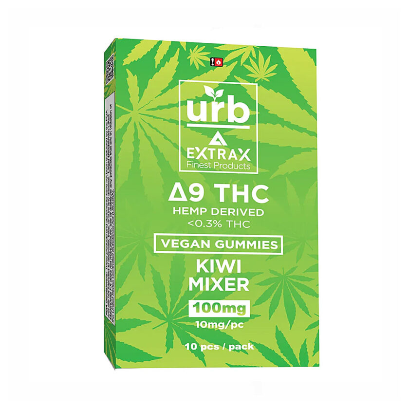Urb Extrax Kiwi Mixer Delta 9 THC Vegan Gummies