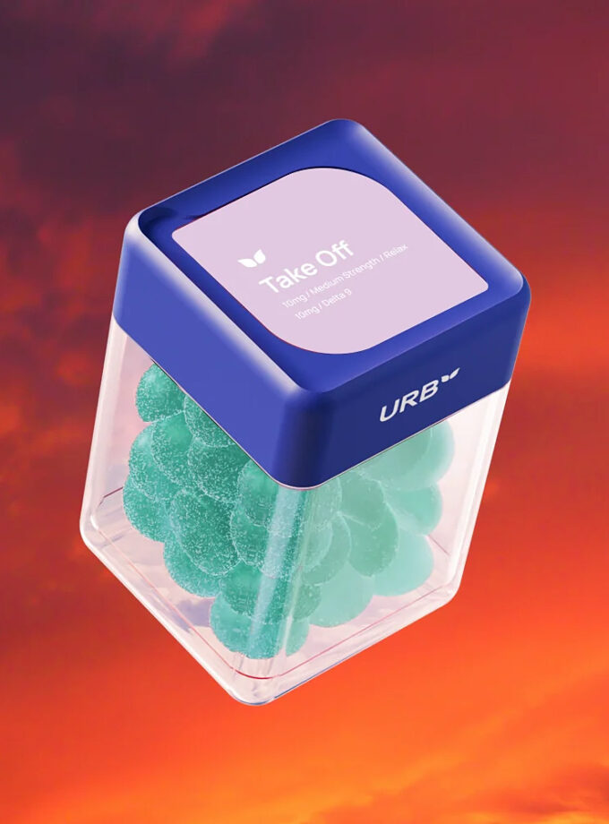 Urb Take Off Skybites Vegan Gummies Sour Blueberry Indica 10mg 30 Count