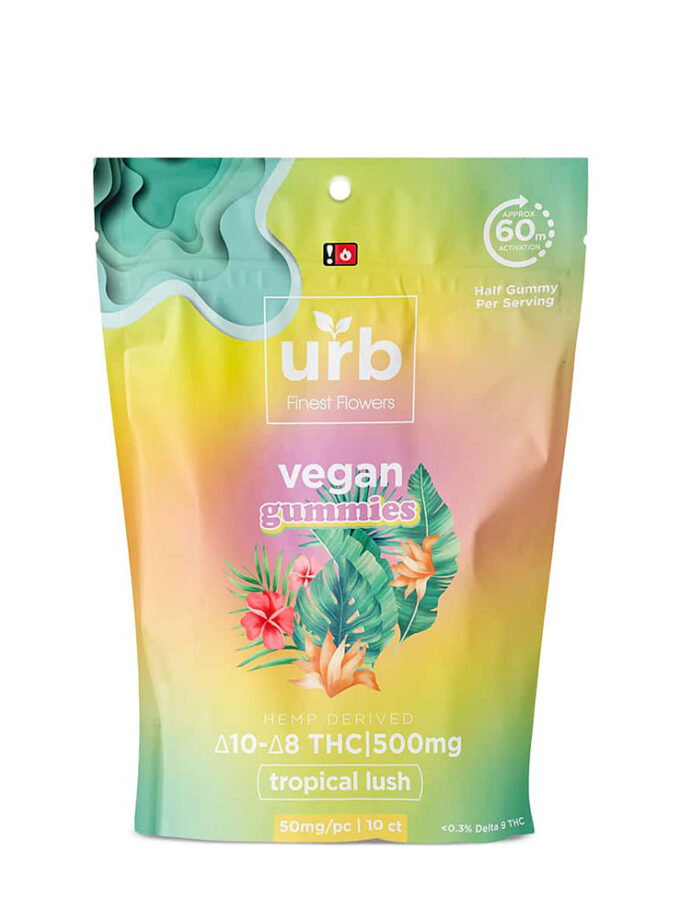 Urb Tropical Lush Delta 10 & 8 THC Vegan Gummies 1750mg