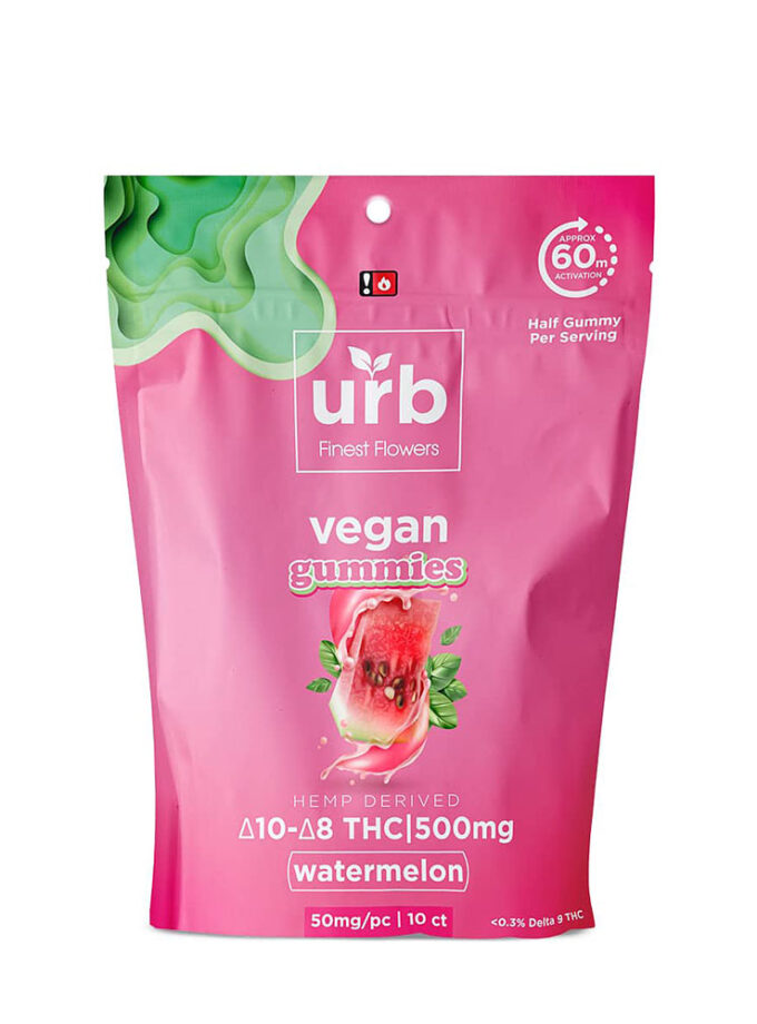 Urb Watermelon Delta 10 & 8 THC Vegan Gummies 1750mg