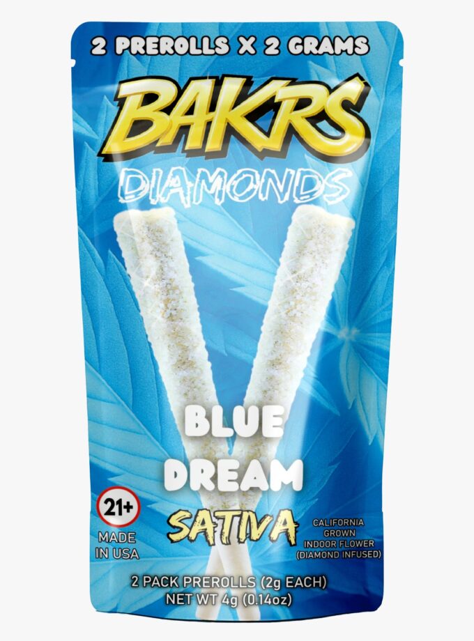 BAKRS DIAMONDS 2 PRE ROLLS | 2g | Blue Dream - Sativa