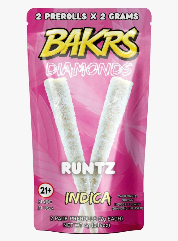 BAKRS DIAMONDS 2 PRE ROLLS | 2g | Runtz - Indica
