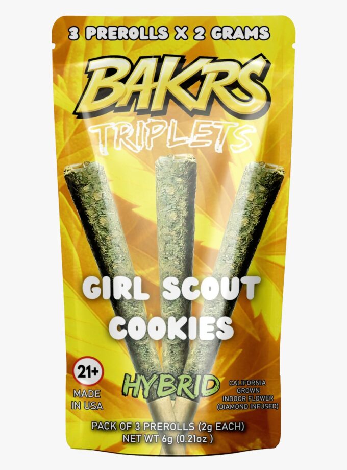 BAKRS TRIPLETS 3 PRE ROLLS | 2g | Girl Scout Cookies - Hybrid