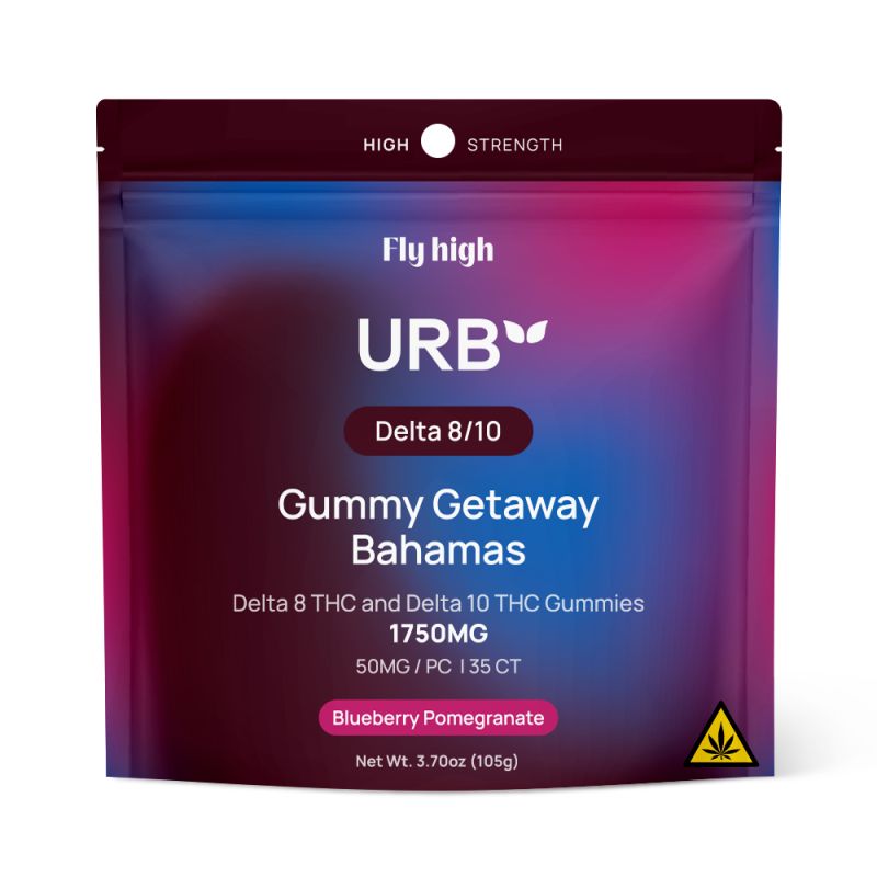 URB Blueberry Pomegranate Delta 10 & 8 THC Vegan Gummies (1750mg)