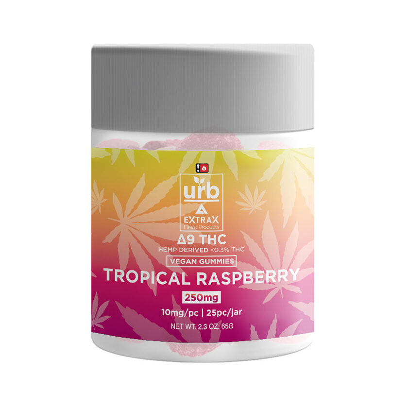 Urb Tropical Raspberry Delta 9 THC Vegan Gummies